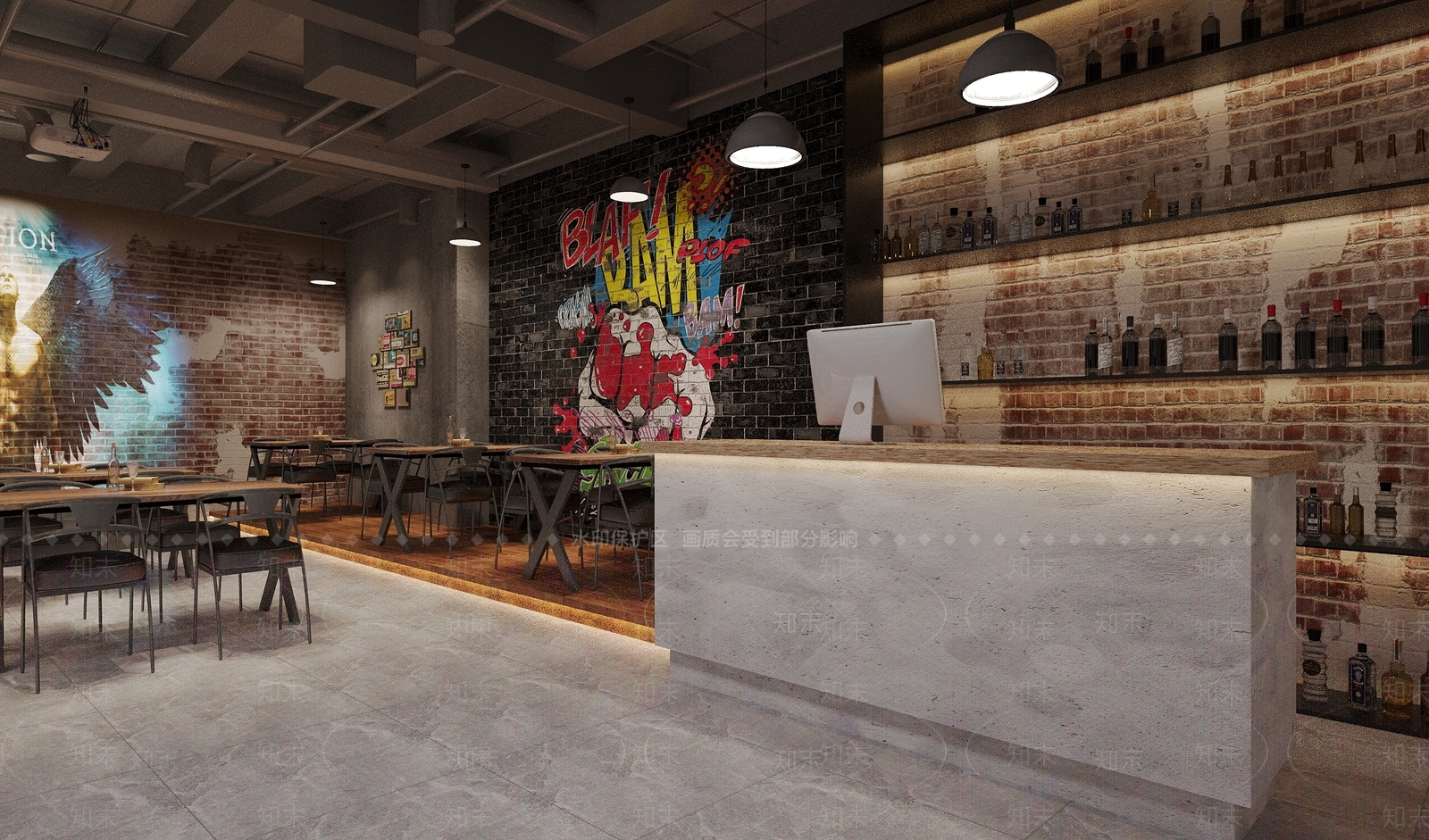 工业风小酒吧3D模型下载【ID:1132604225】