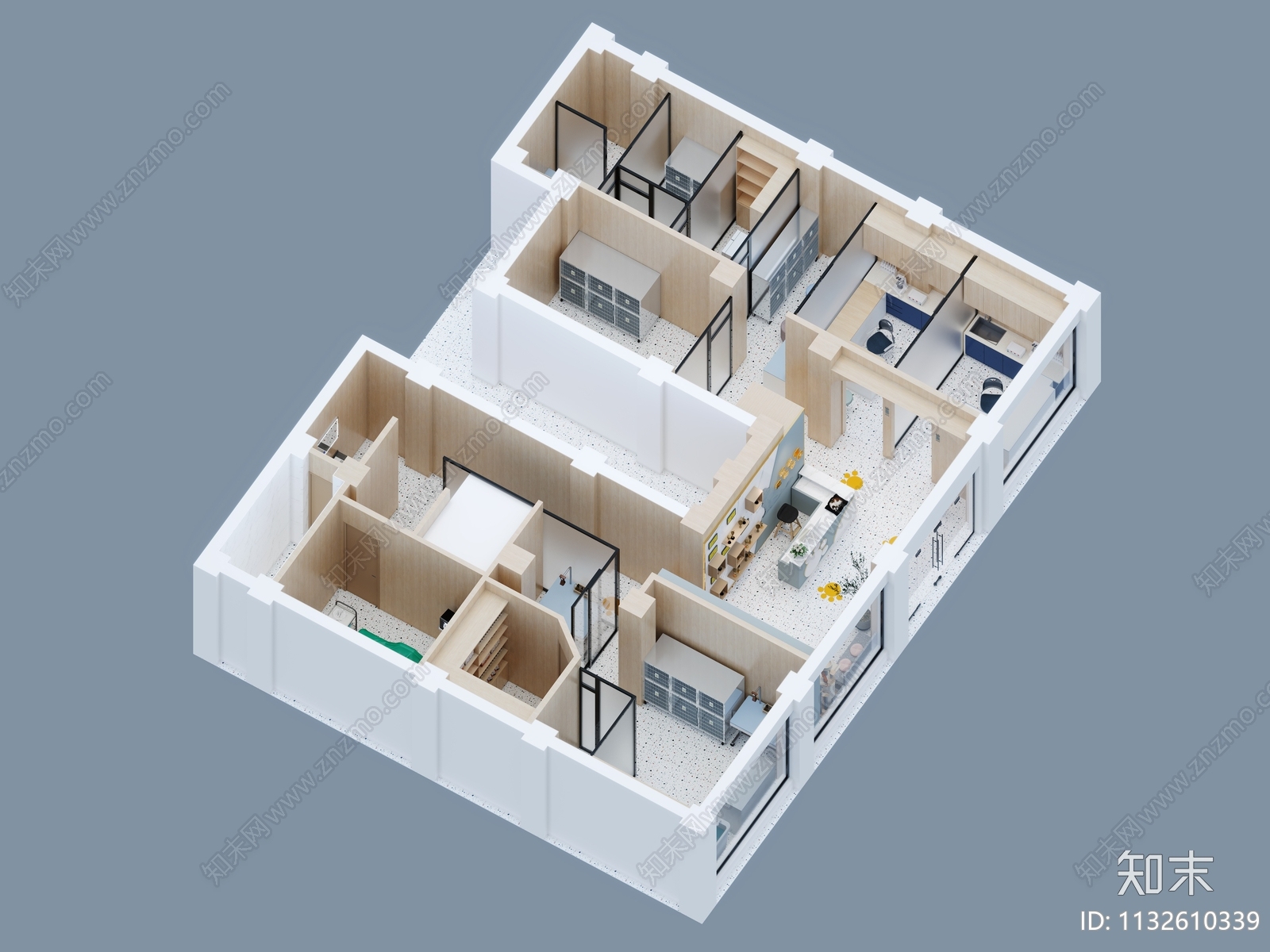 现代宠物医院3D模型下载【ID:1132610339】