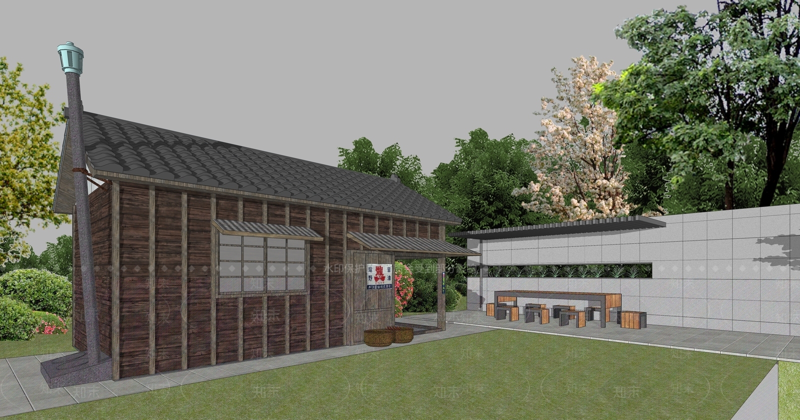 中式小木屋SU模型下载【ID:1132613816】