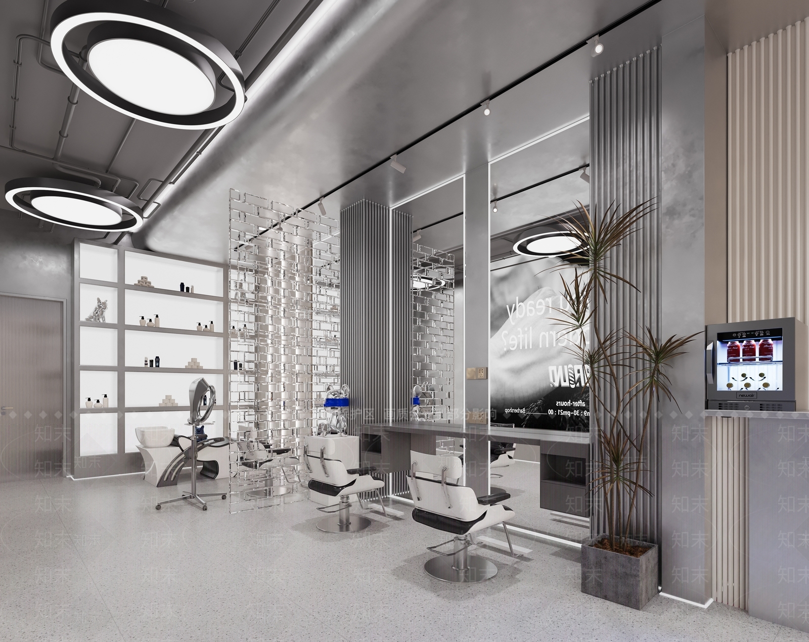 现代美发店3D模型下载【ID:1132616058】