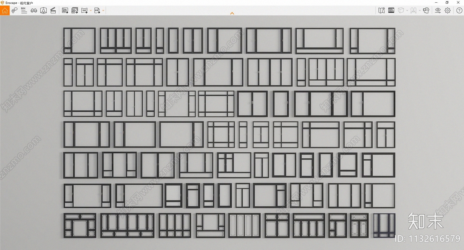 现代窗户SU模型下载【ID:1132616579】