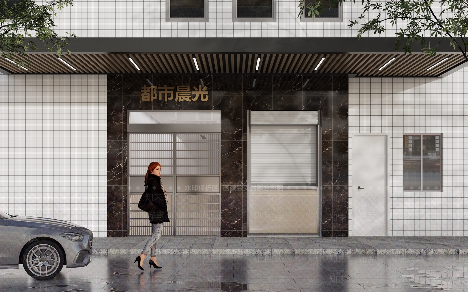 现代单元小区入口3D模型下载【ID:1132617100】