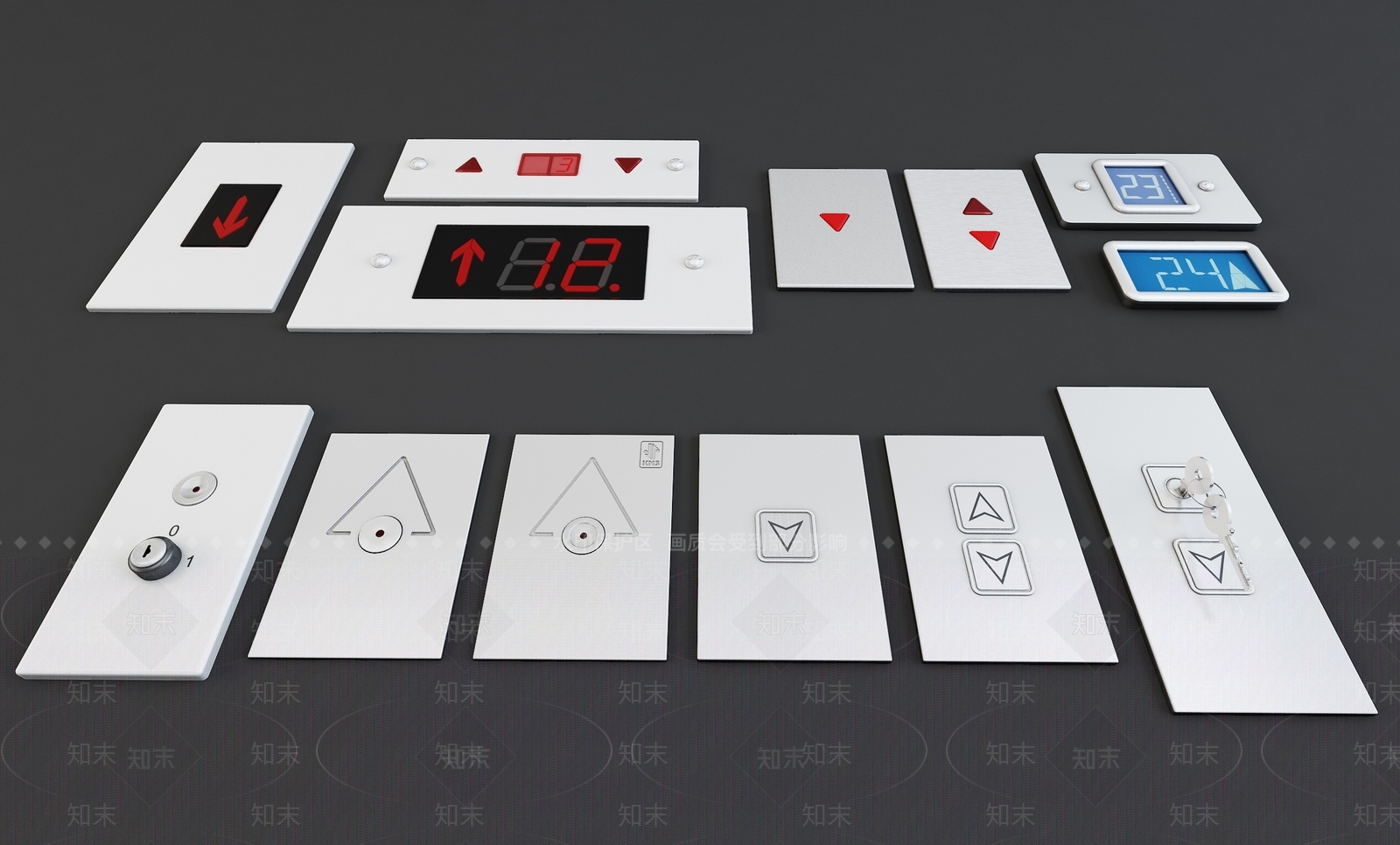 电梯按键按钮3D模型下载【ID:1132620885】