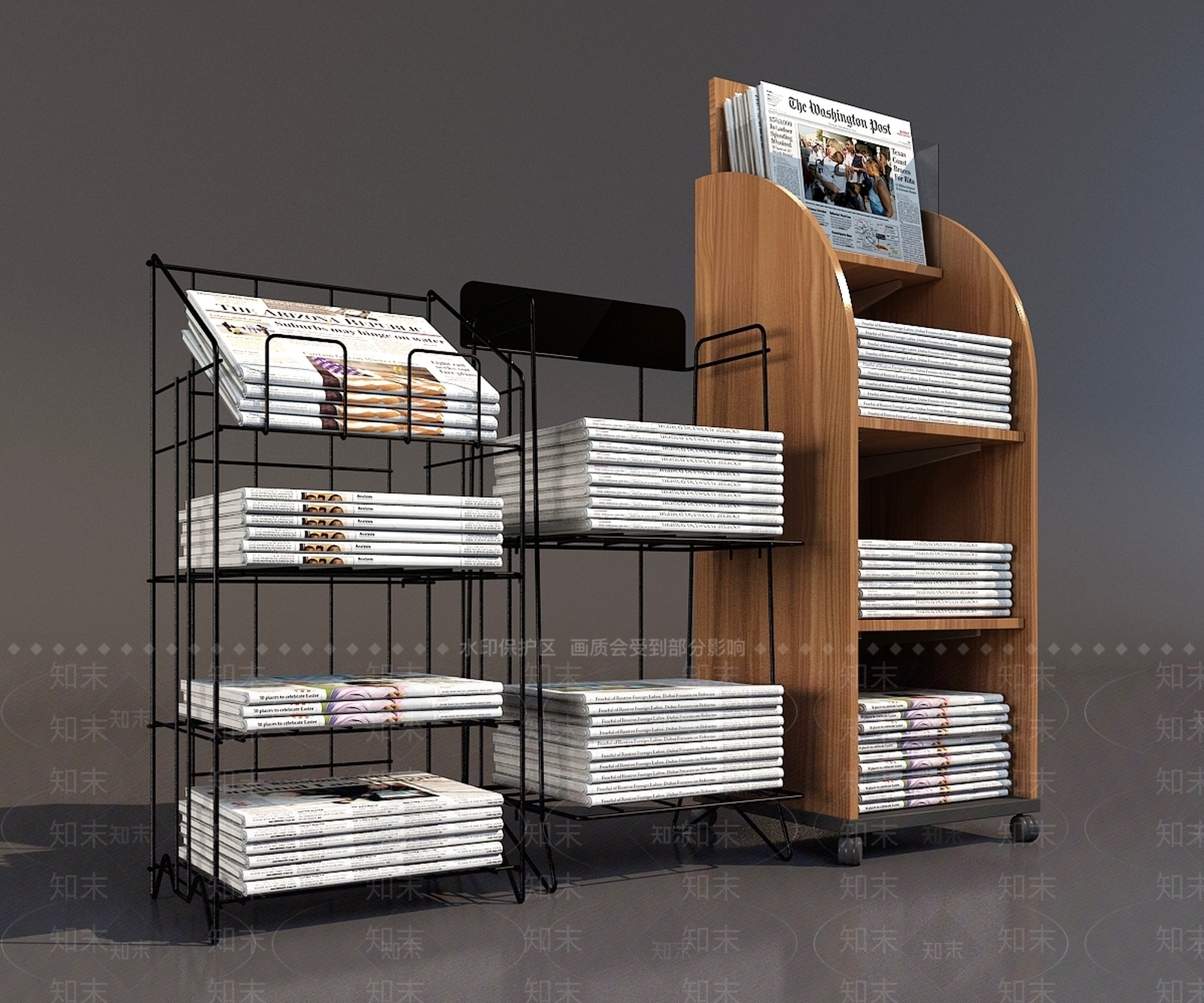 现代报纸架3D模型下载【ID:1132617633】