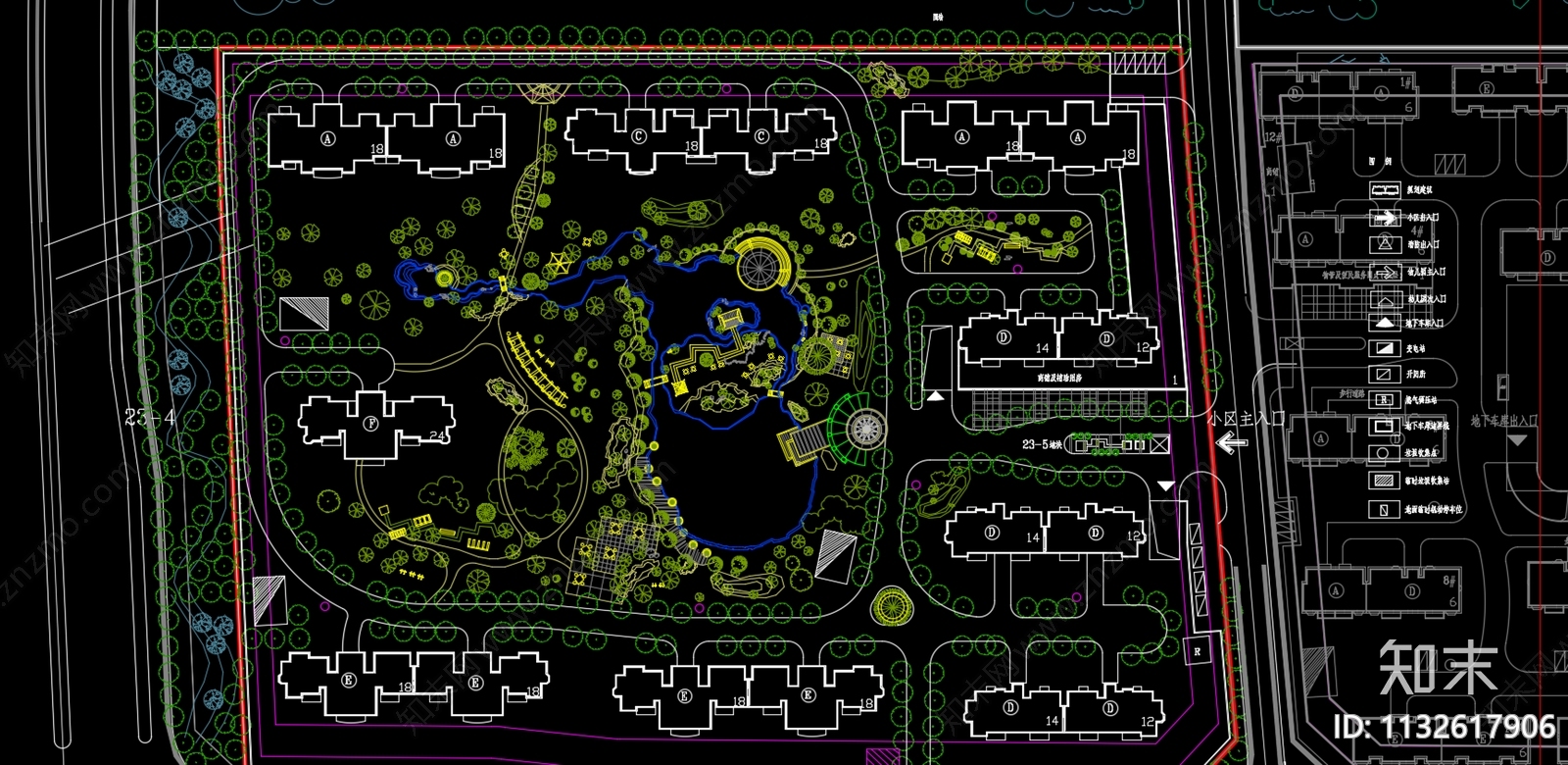 小区种植绿化规划平面图施工图下载【ID:1132617906】
