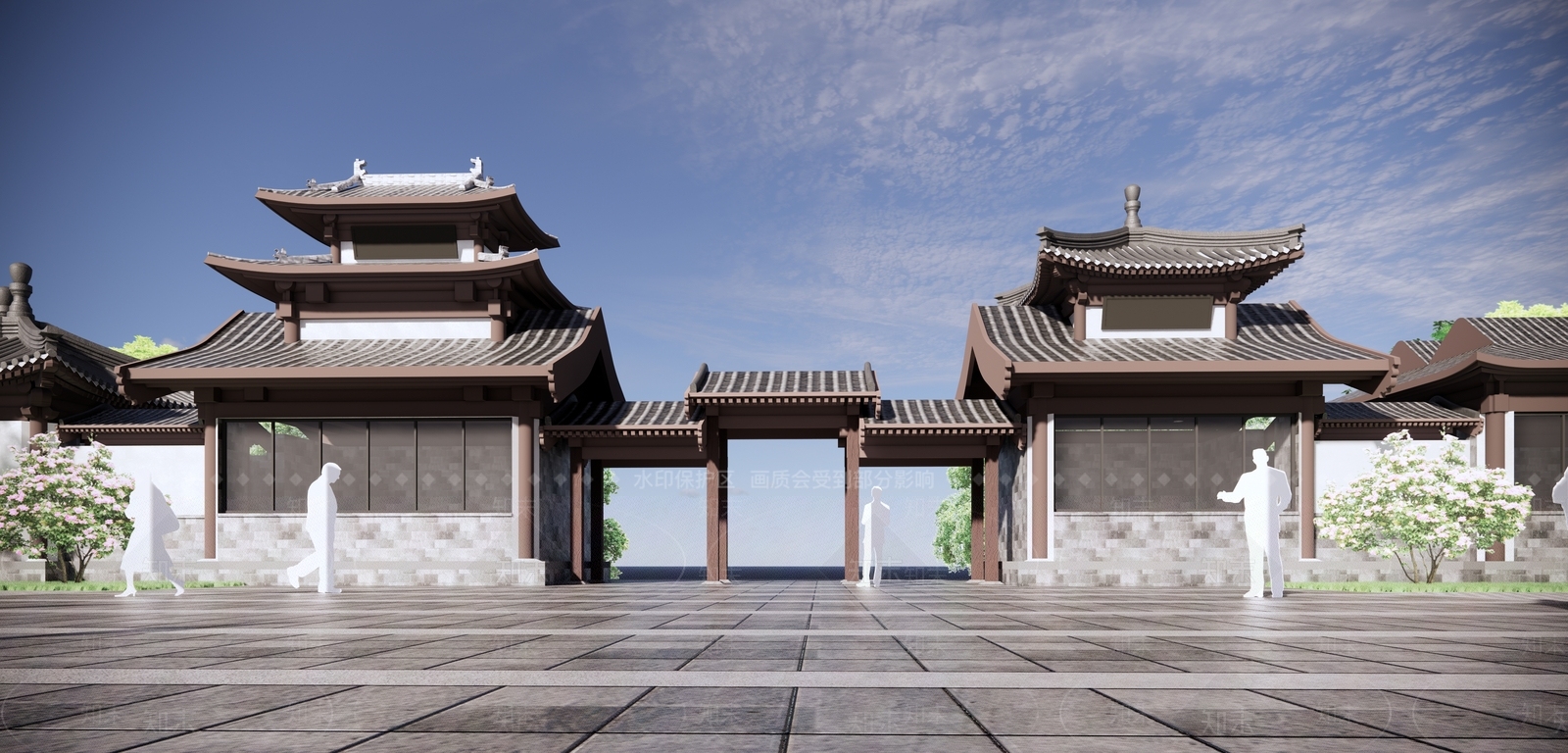 现代牌坊牌楼SU模型下载【ID:1132618630】