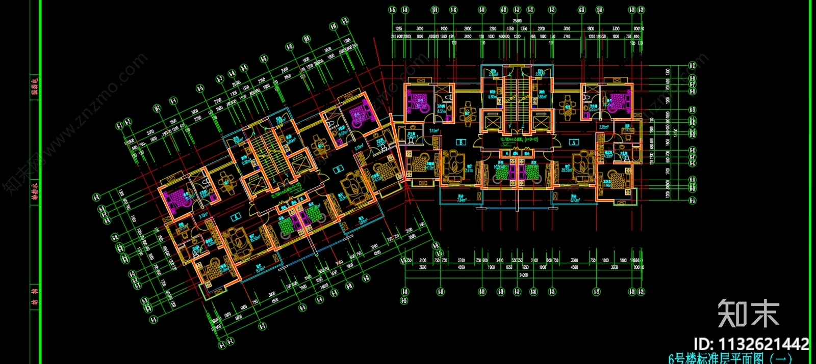 住宅区建筑cad施工图下载【ID:1132621442】