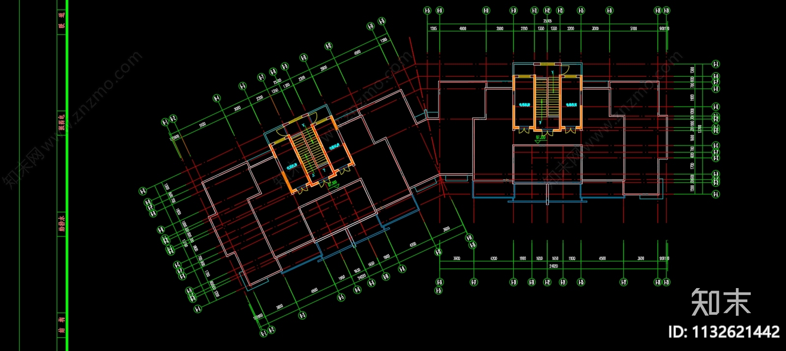 住宅区建筑cad施工图下载【ID:1132621442】