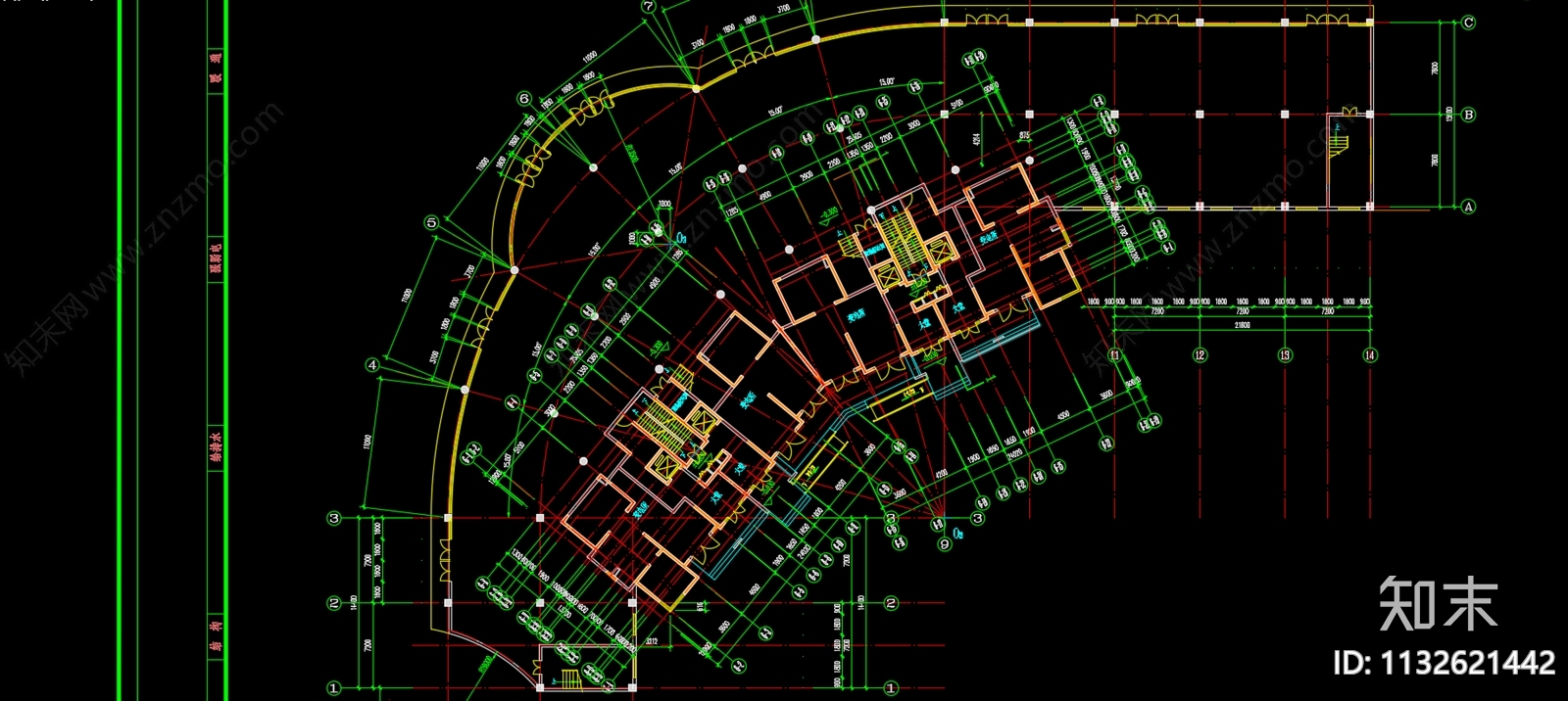 住宅区建筑cad施工图下载【ID:1132621442】