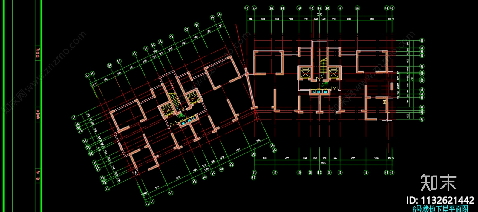 住宅区建筑cad施工图下载【ID:1132621442】