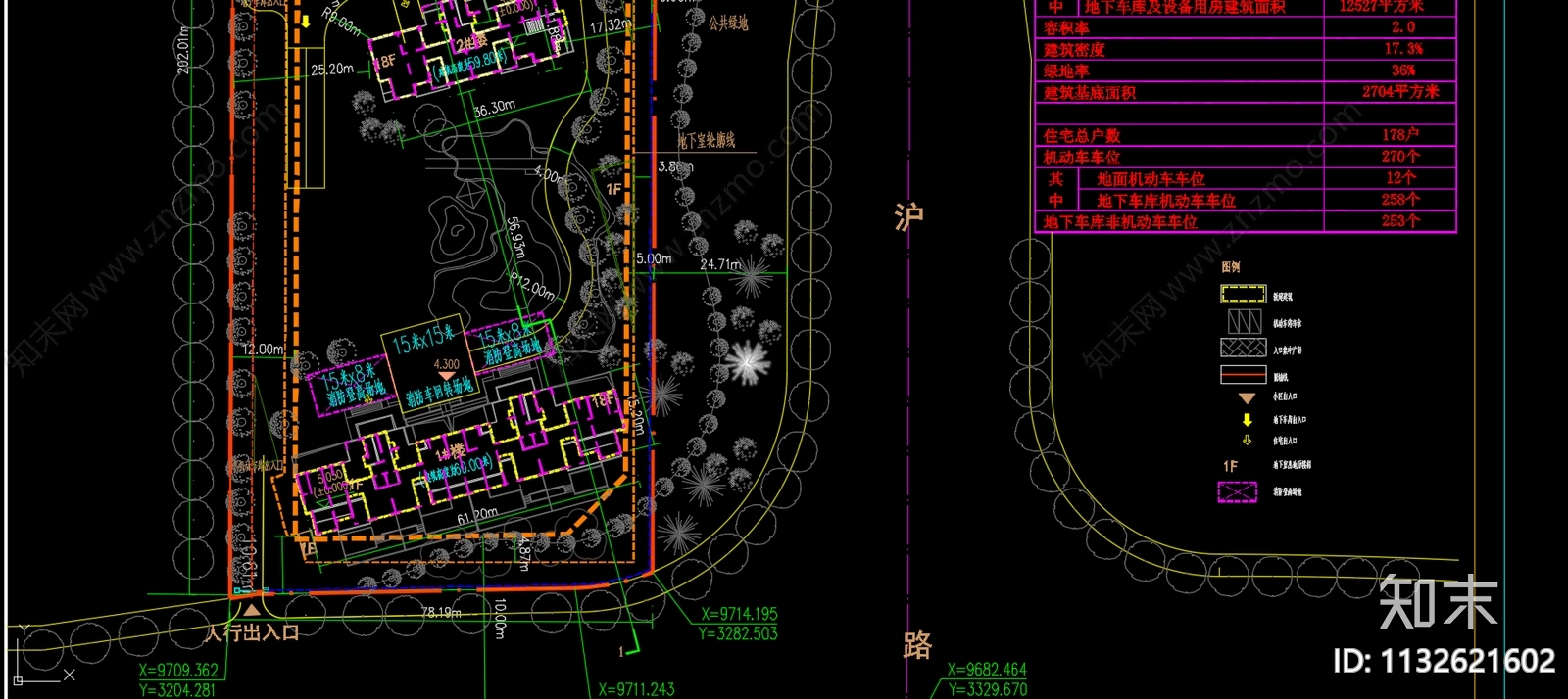 居住区景观平面图cad施工图下载【ID:1132621602】