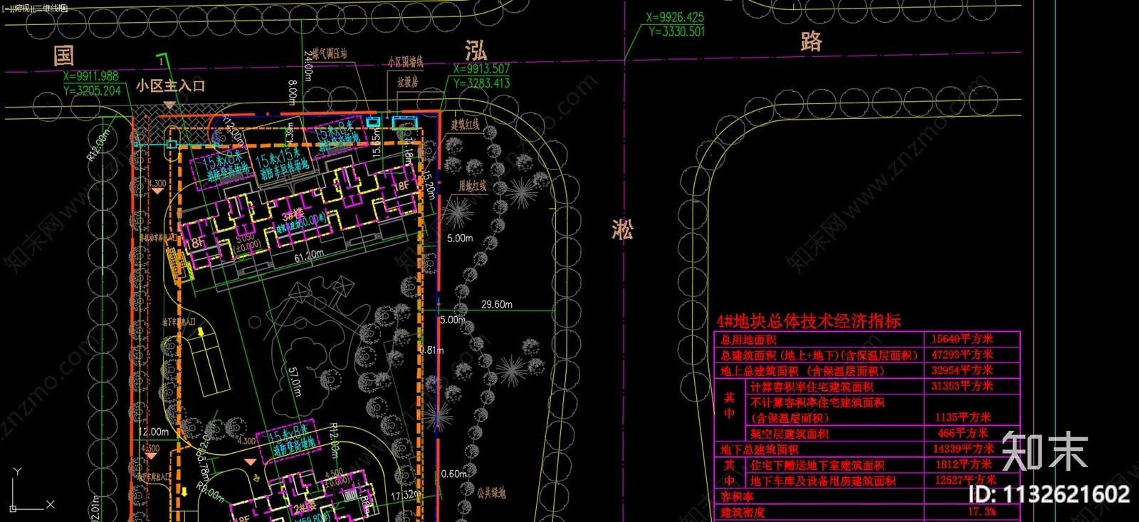 居住区景观平面图cad施工图下载【ID:1132621602】