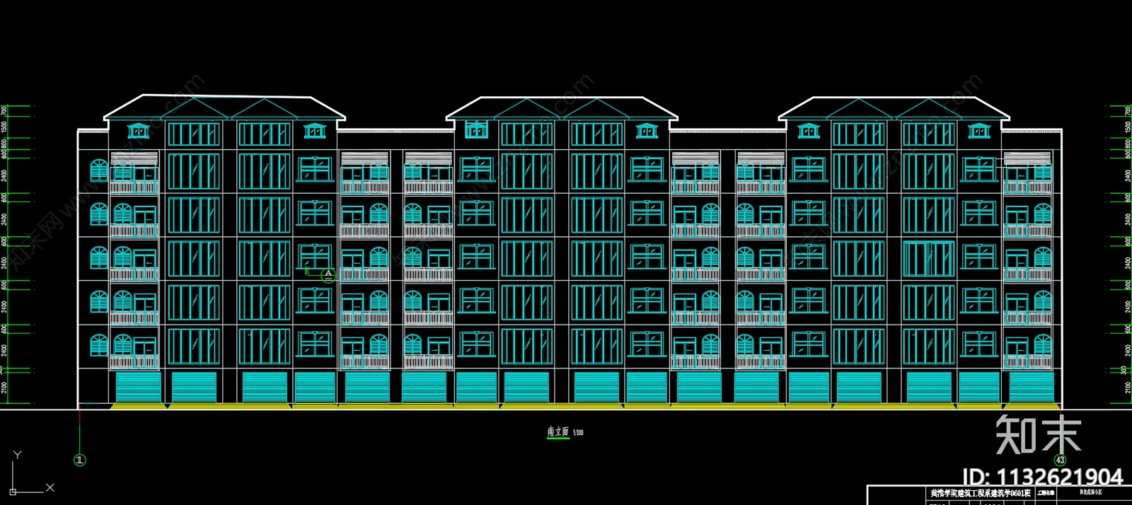 多层住宅建筑平面图施工图下载【ID:1132621904】