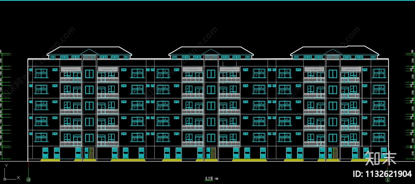 多层住宅建筑平面图施工图下载【ID:1132621904】