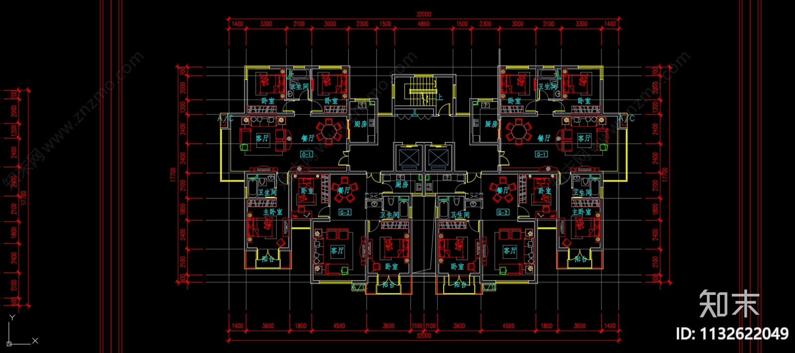 住宅区建筑cad施工图下载【ID:1132622049】