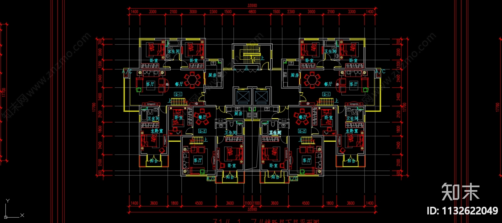 住宅区建筑cad施工图下载【ID:1132622049】