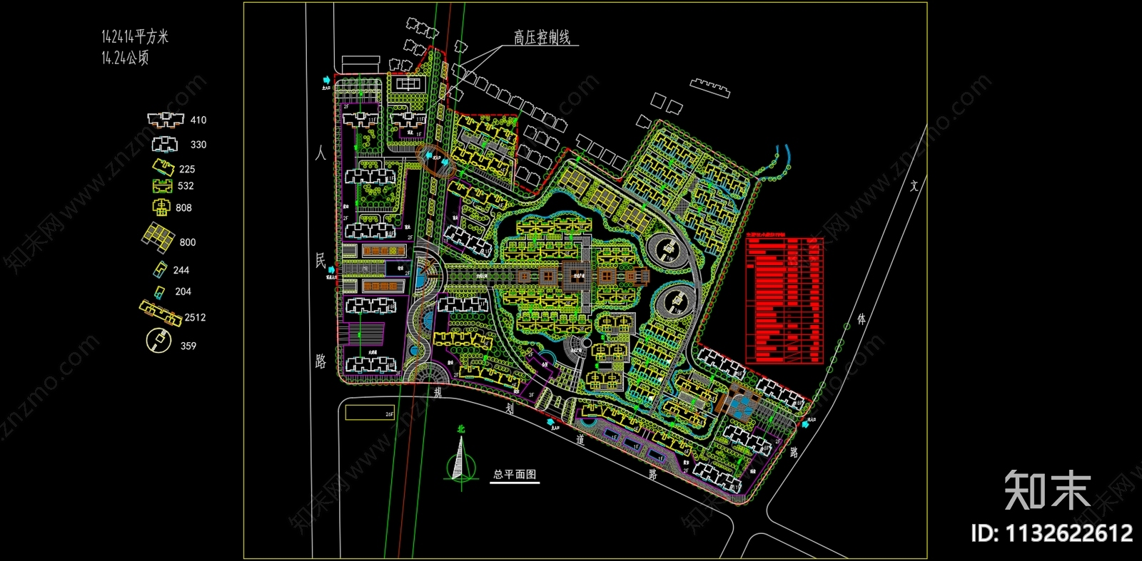 小区种植绿化规划平面图施工图下载【ID:1132622612】
