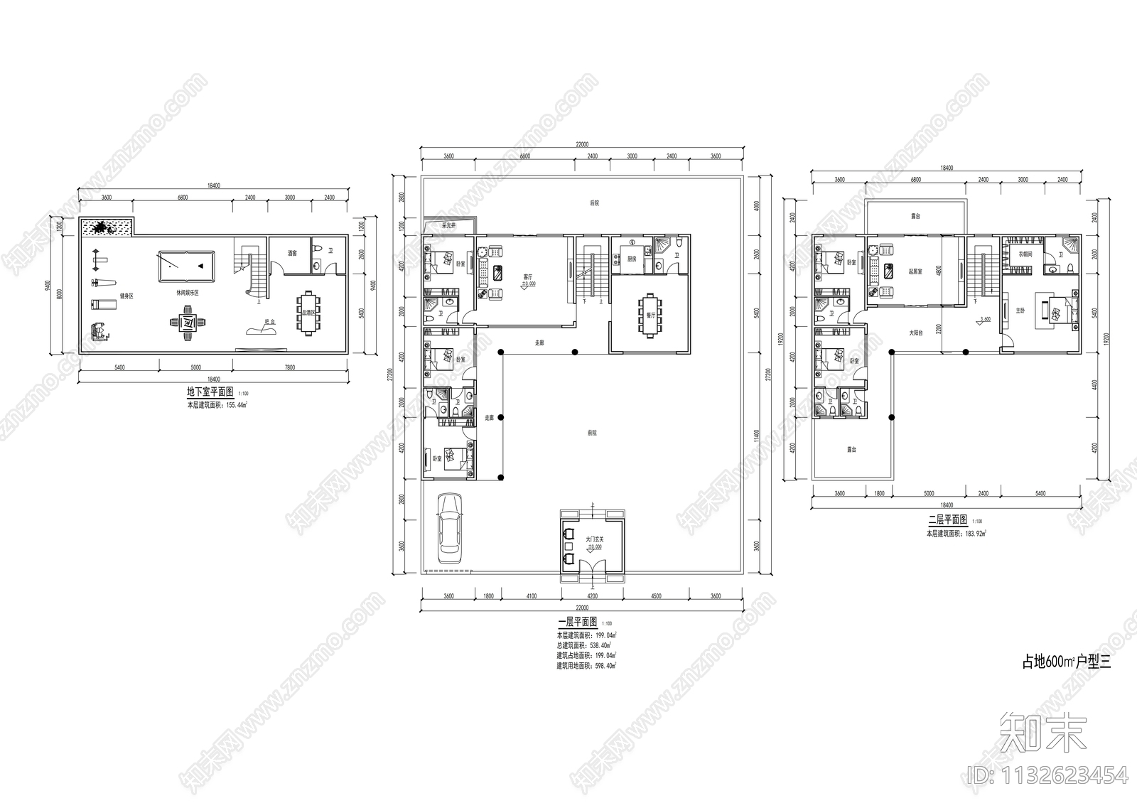 8套中式别墅户型平面图施工图下载【ID:1132623454】