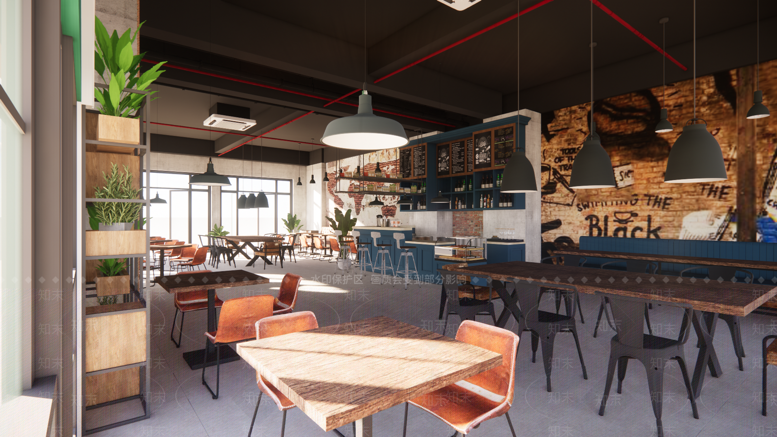 现代咖啡馆SU模型下载【ID:1132625414】