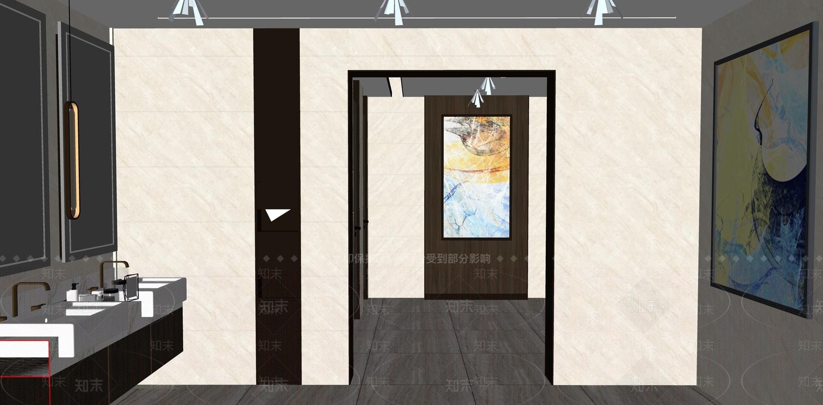 现代公共卫生间SU模型下载【ID:1132625721】