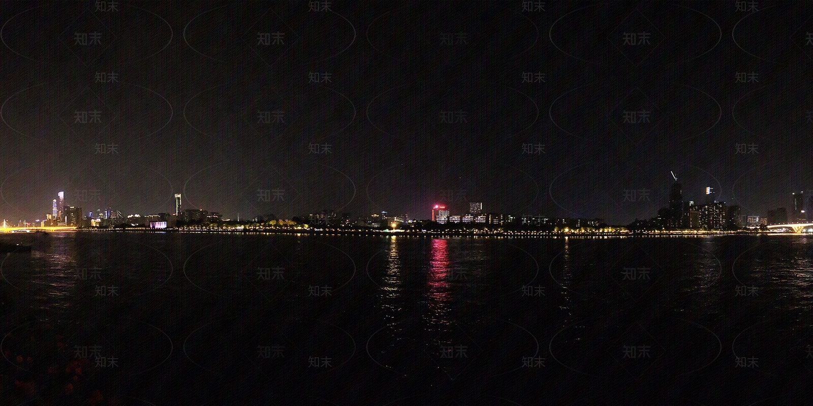 广州珠江新城城市滨江滨水夜景天际线全景HDR贴图下载【ID:1132626518】