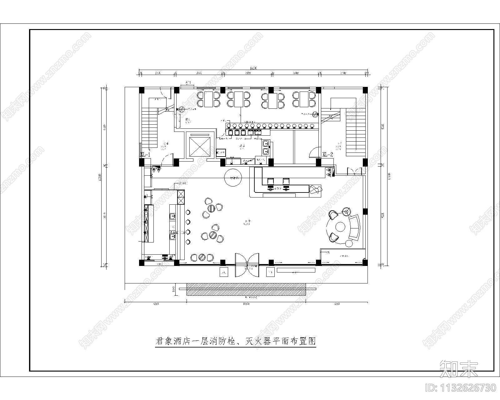 君象酒店建筑消防cad施工图下载【ID:1132626730】