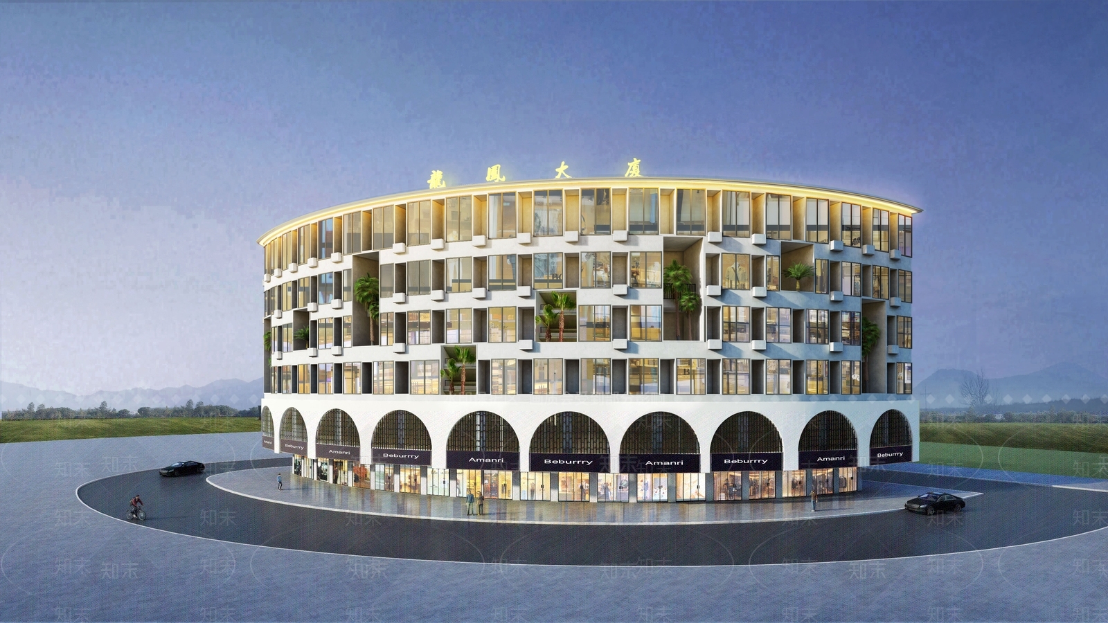 现代酒店建筑SU模型下载【ID:1132628295】