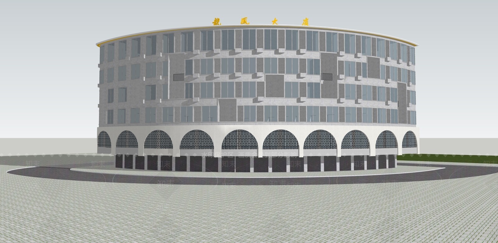 现代酒店建筑SU模型下载【ID:1132628295】