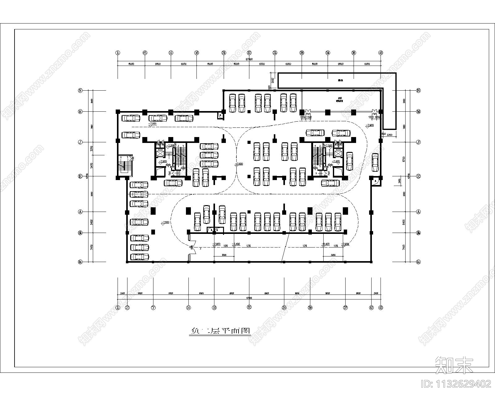 某高层住宅全套建筑cad施工图下载【ID:1132629402】