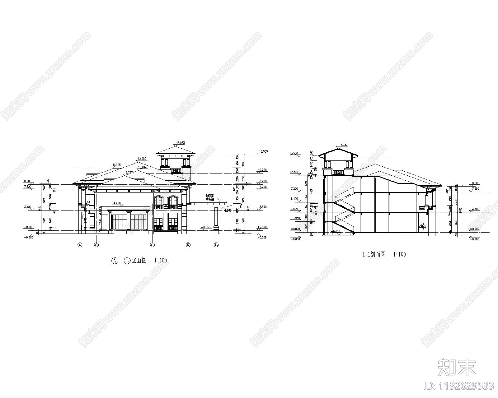 某小区公建会所cad施工图下载【ID:1132629533】