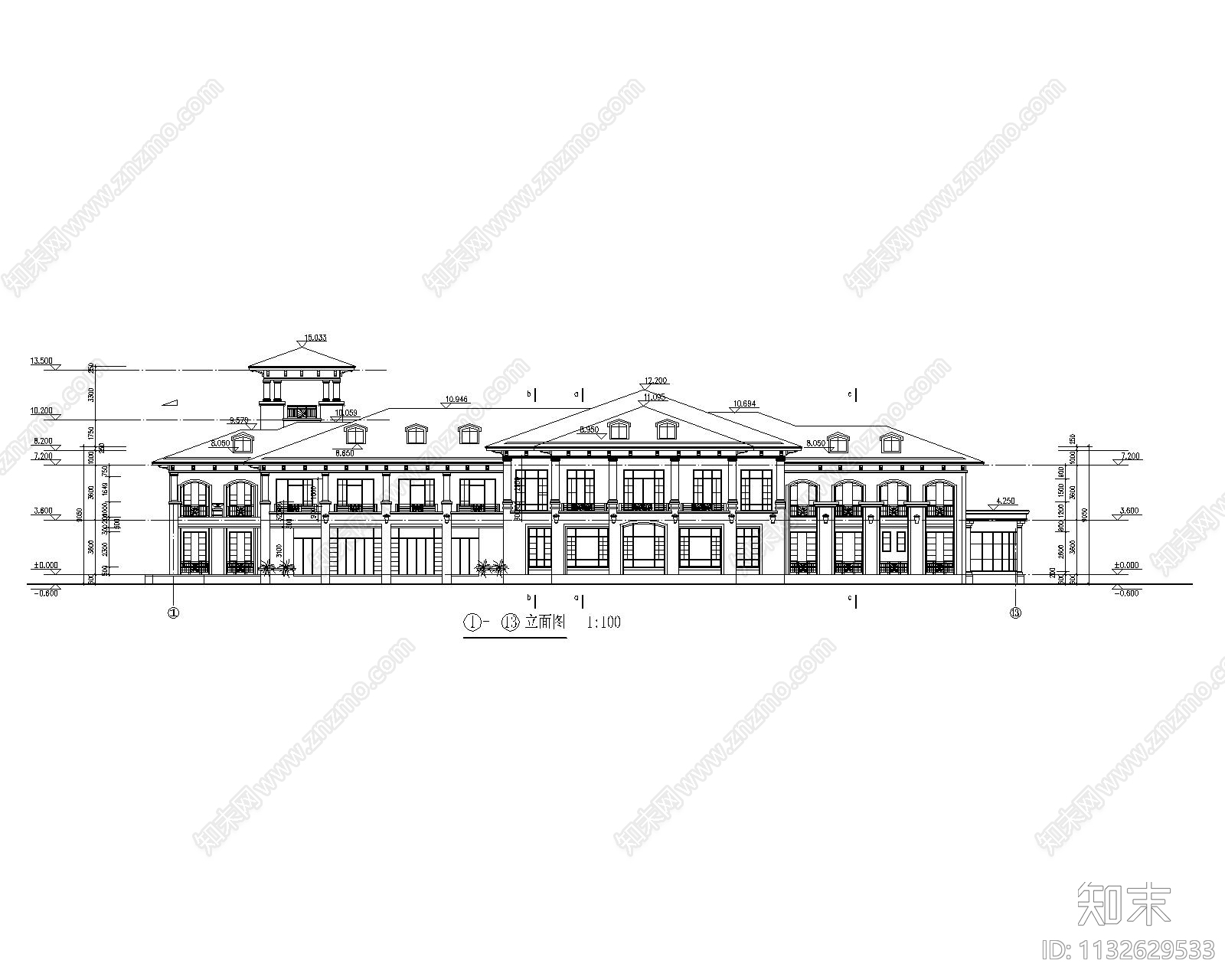 某小区公建会所cad施工图下载【ID:1132629533】