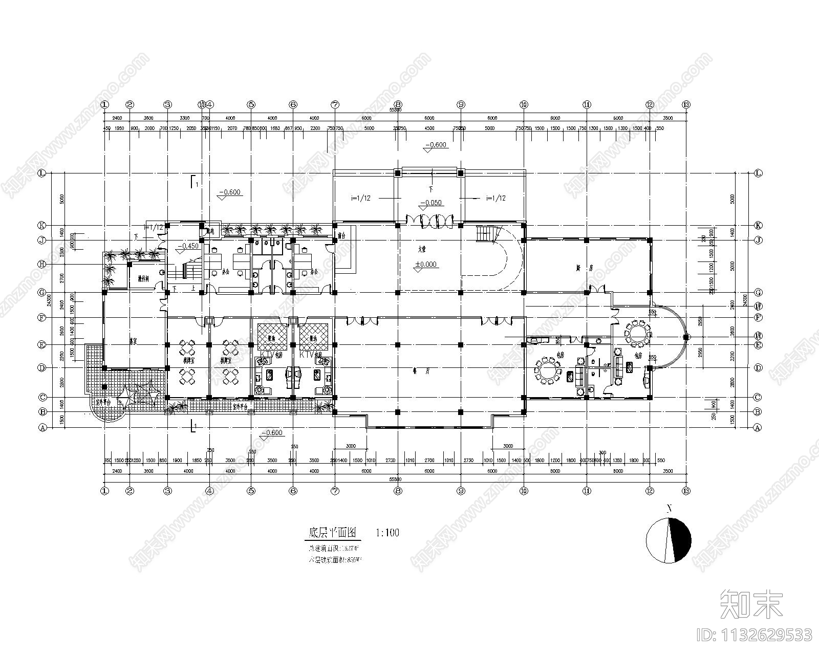 某小区公建会所cad施工图下载【ID:1132629533】