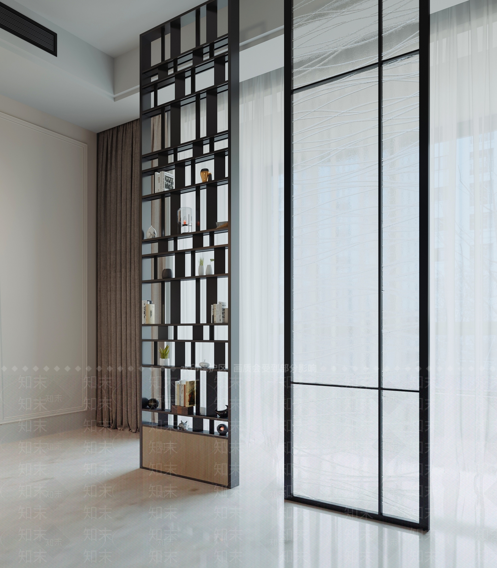 现代隔断式书架3D模型下载【ID:1132632436】