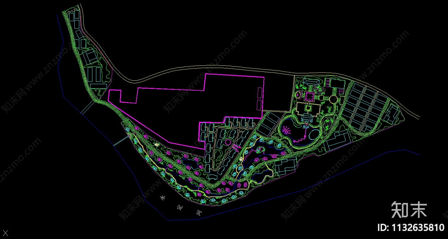 30个度假村景观绿化规划图cad施工图下载【ID:1132635810】