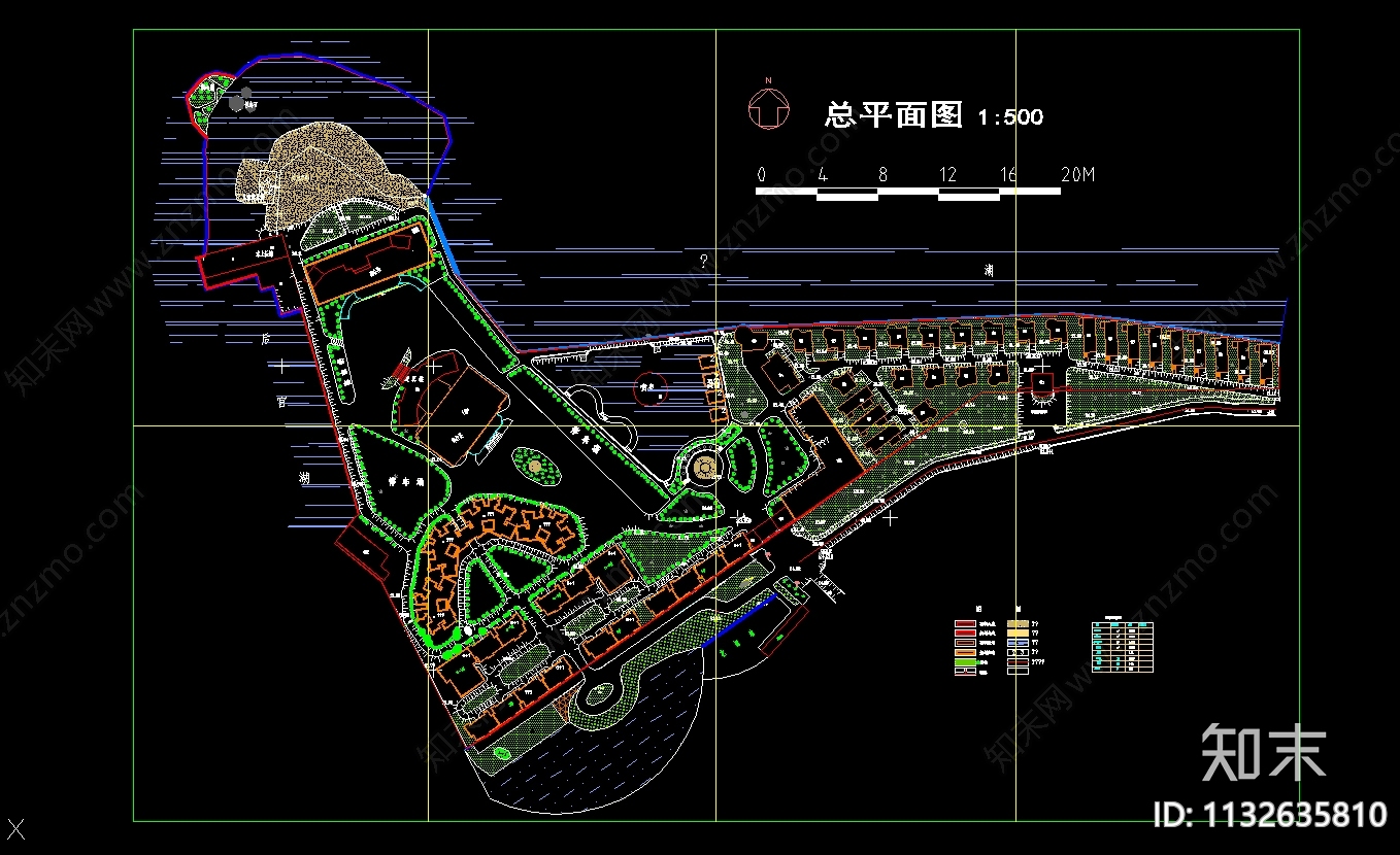 30个度假村景观绿化规划图cad施工图下载【ID:1132635810】