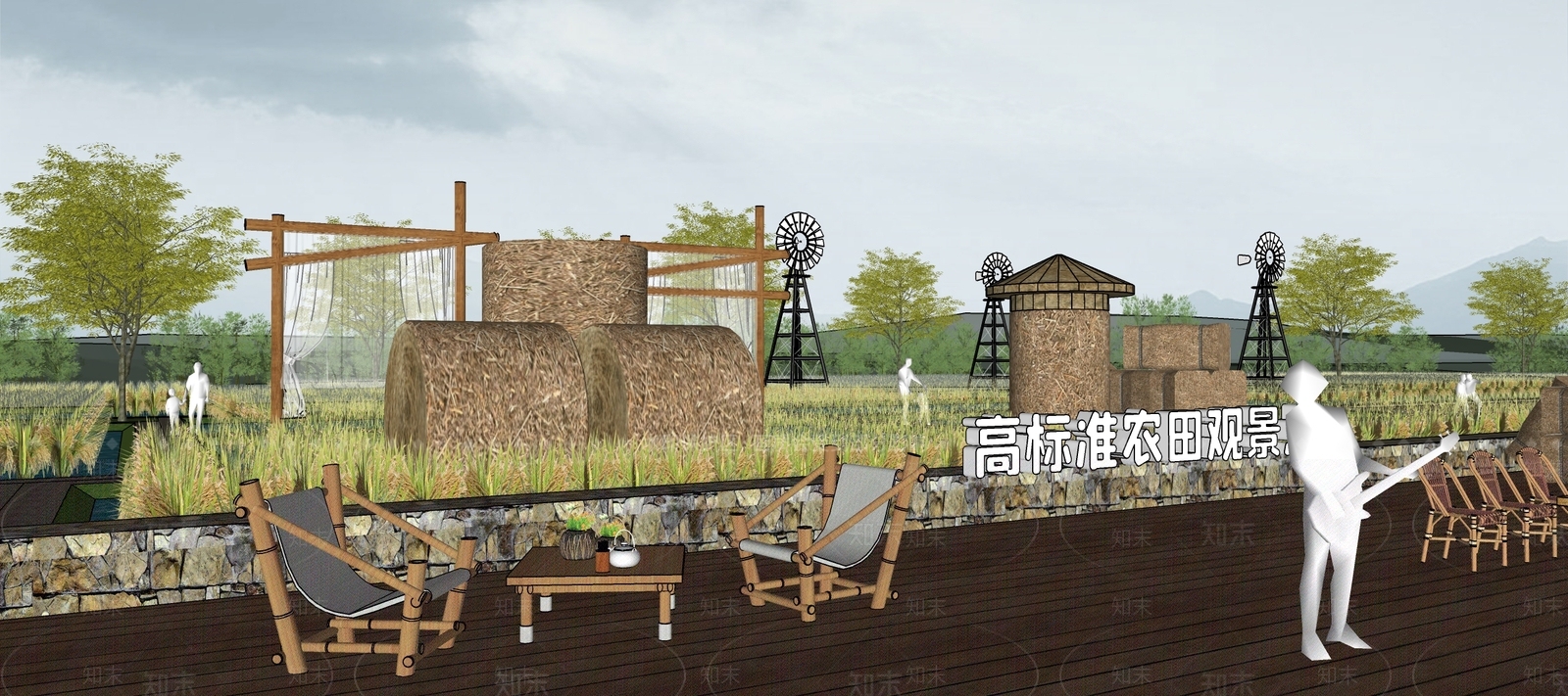 现代乡村公园景观SU模型下载【ID:1132639368】