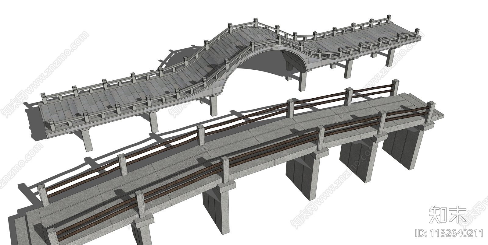 中式石桥SU模型下载【ID:1132640211】