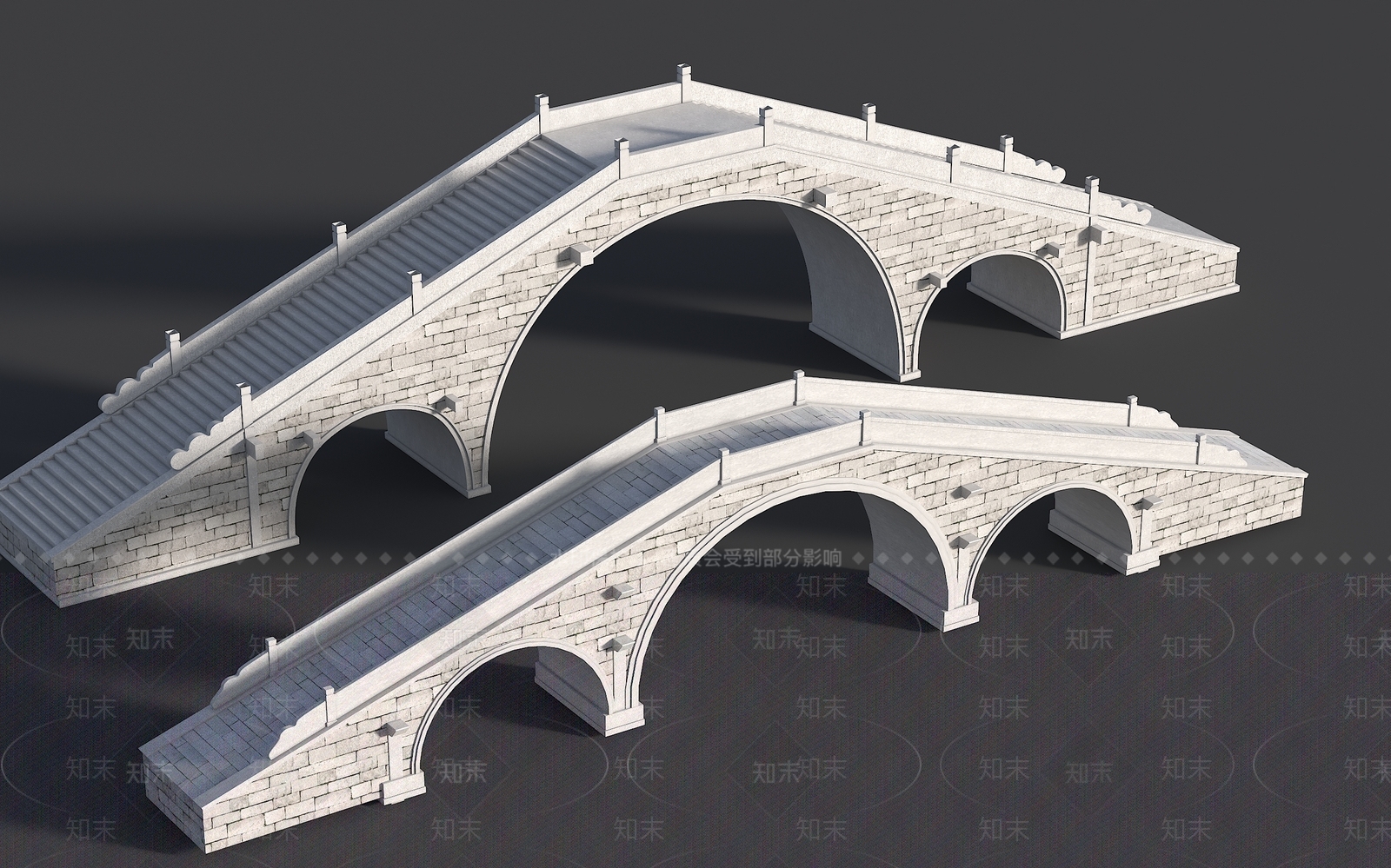中式石桥3D模型下载【ID:1132640279】