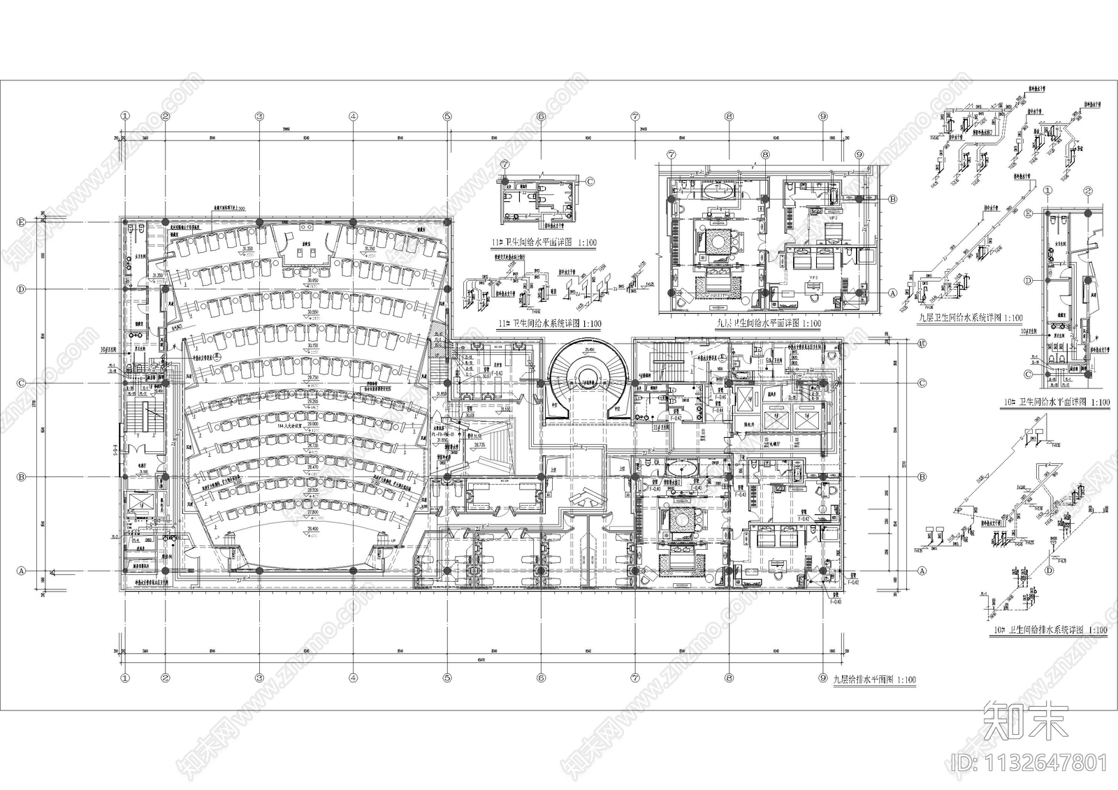 电影院给排水cad施工图下载【ID:1132647801】