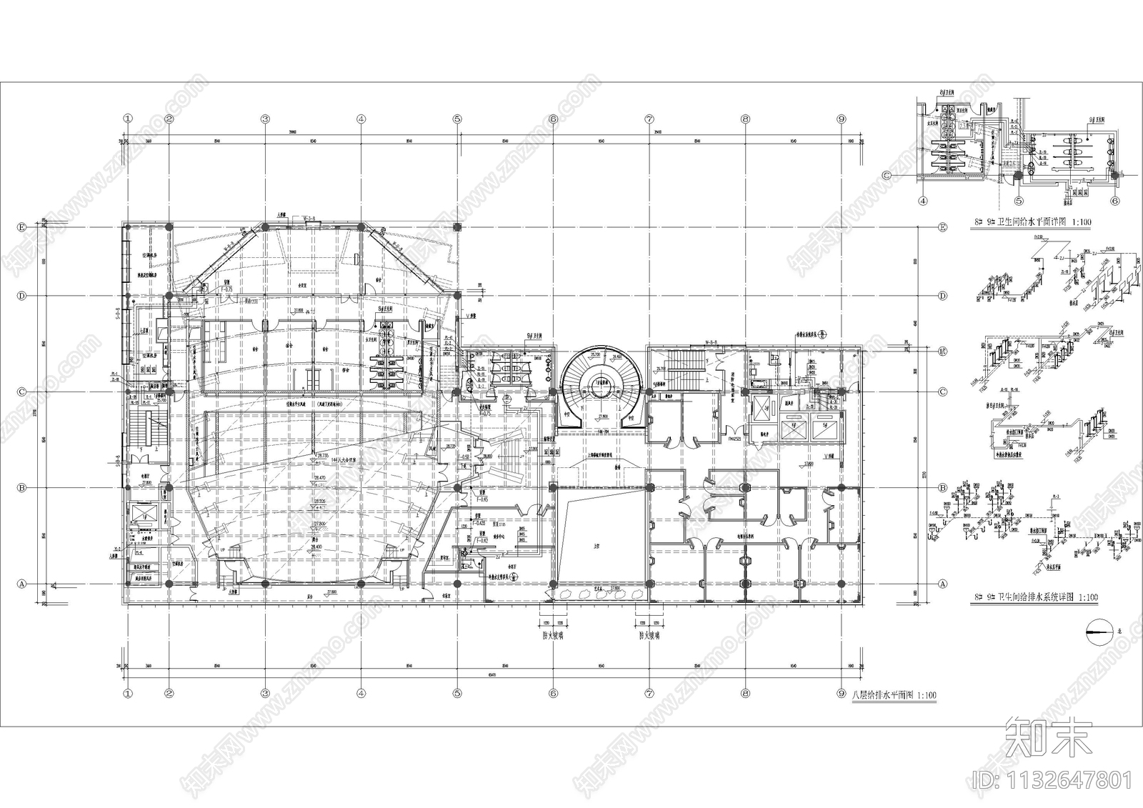 电影院给排水cad施工图下载【ID:1132647801】