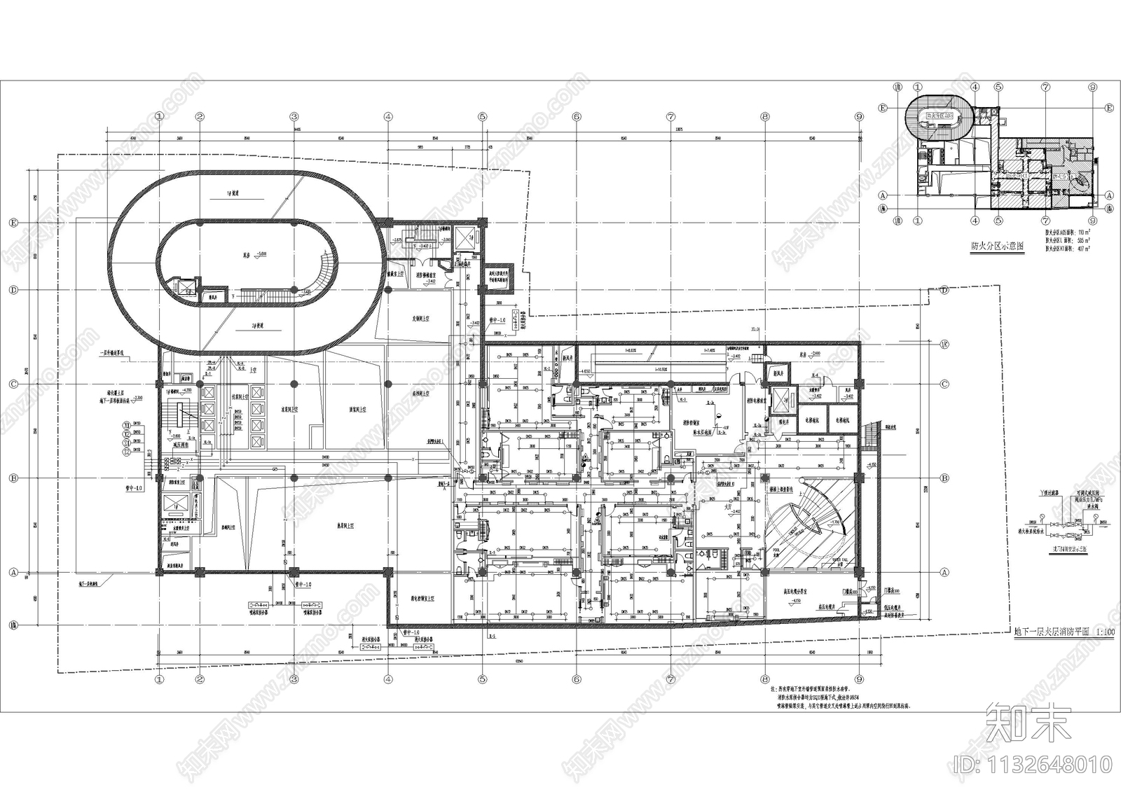 地下室车库消防cad施工图下载【ID:1132648010】