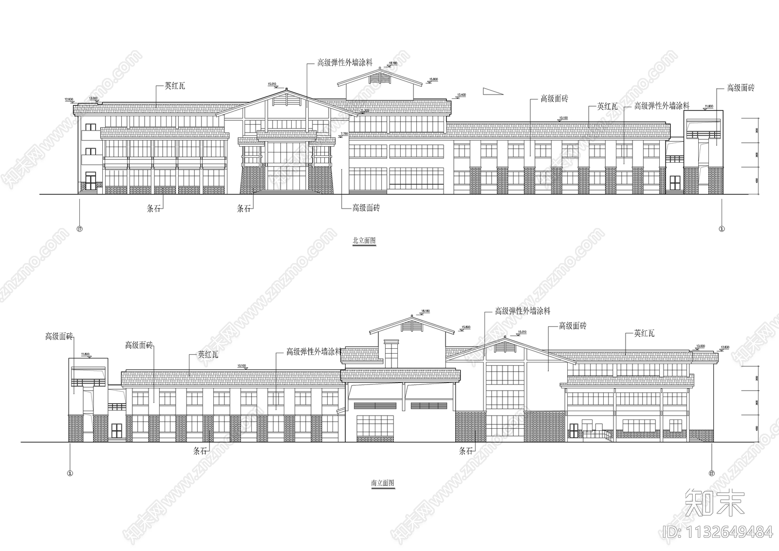 温泉度假会所全套建筑施工图下载【ID:1132649484】