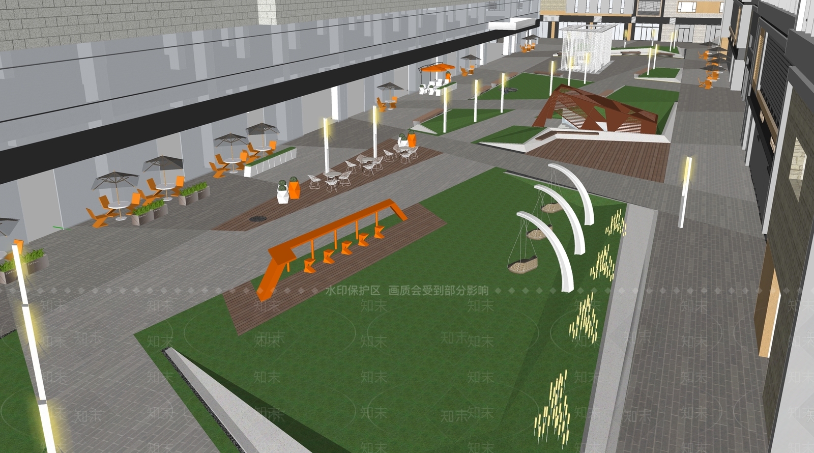 现代商业内街SU模型下载【ID:1132651491】