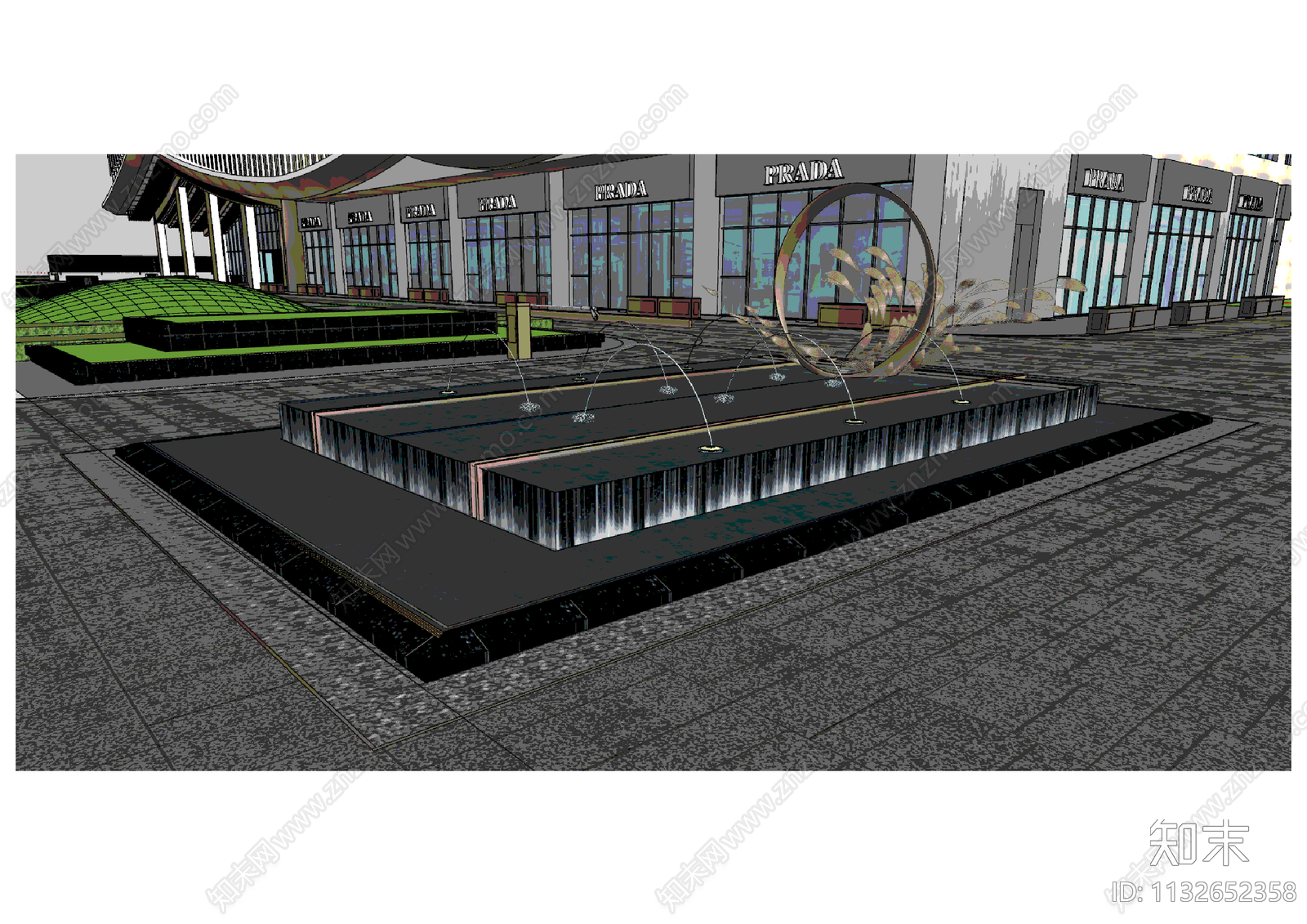 主入口水景施工图下载【ID:1132652358】