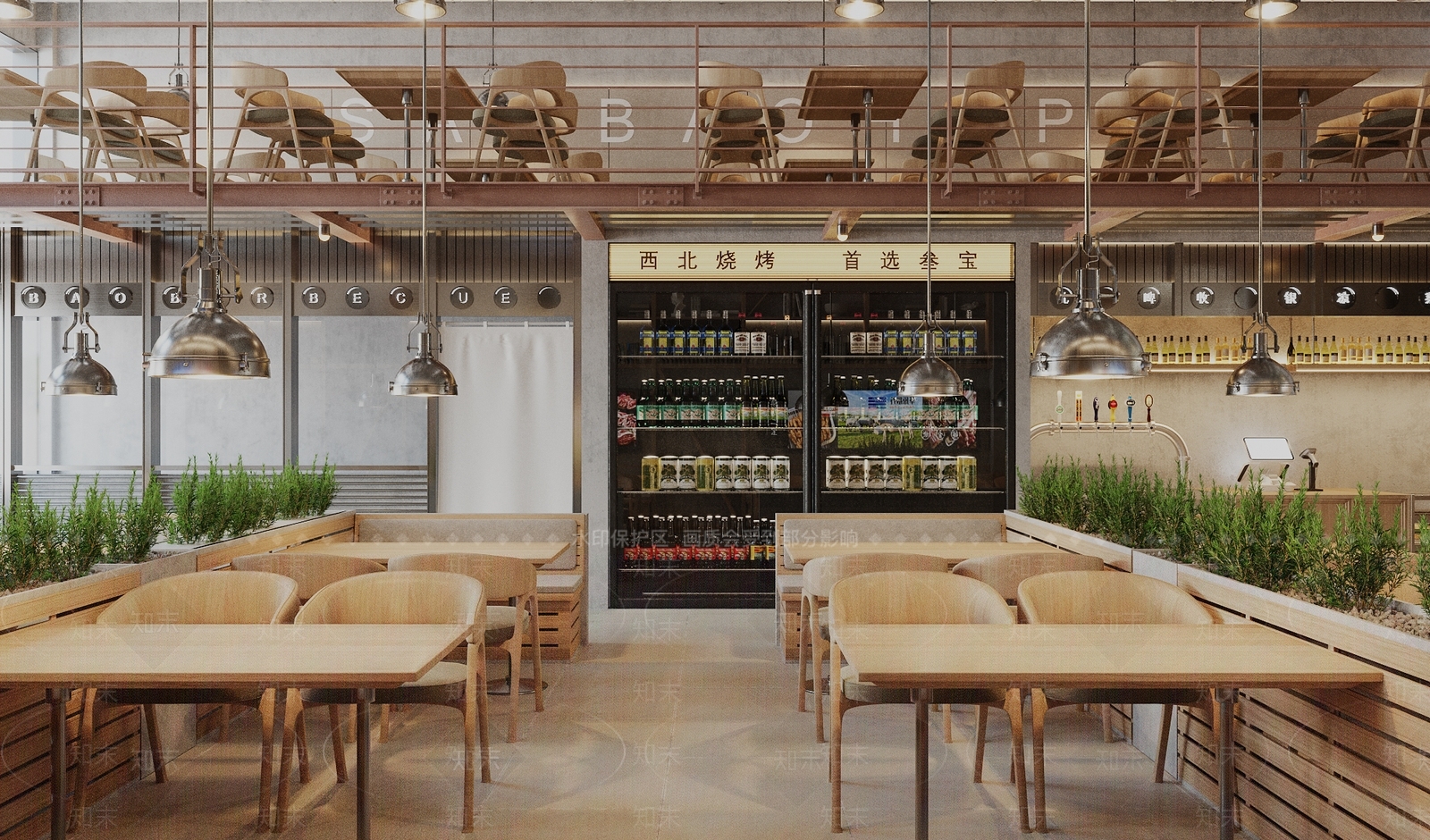 工业风烧烤店3D模型下载【ID:1132655248】