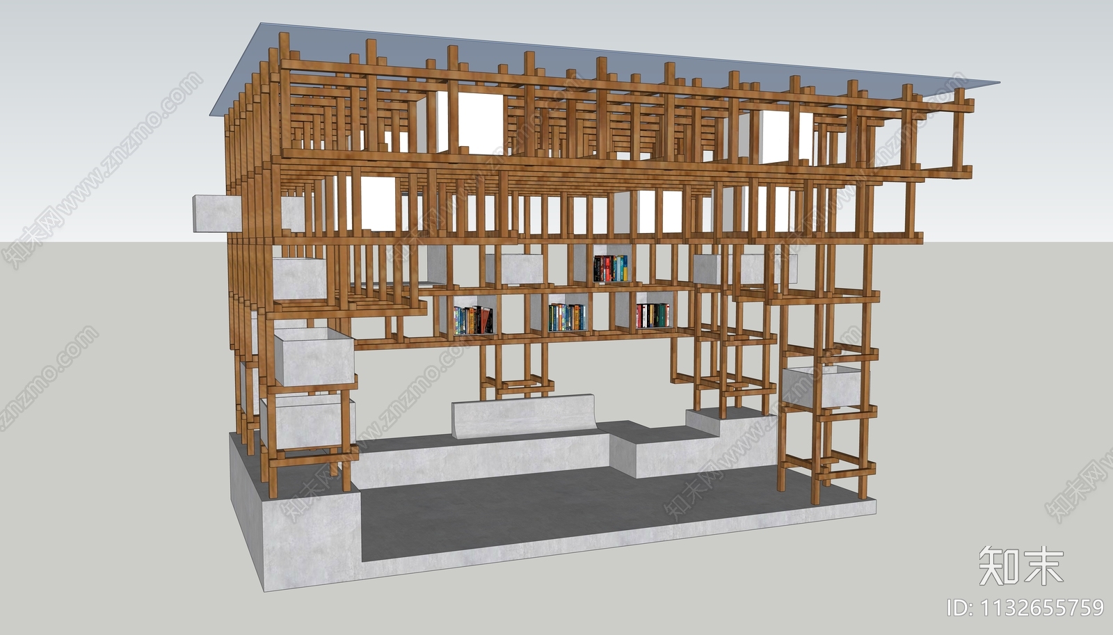 现代室外儿童图书馆SU模型下载【ID:1132655759】