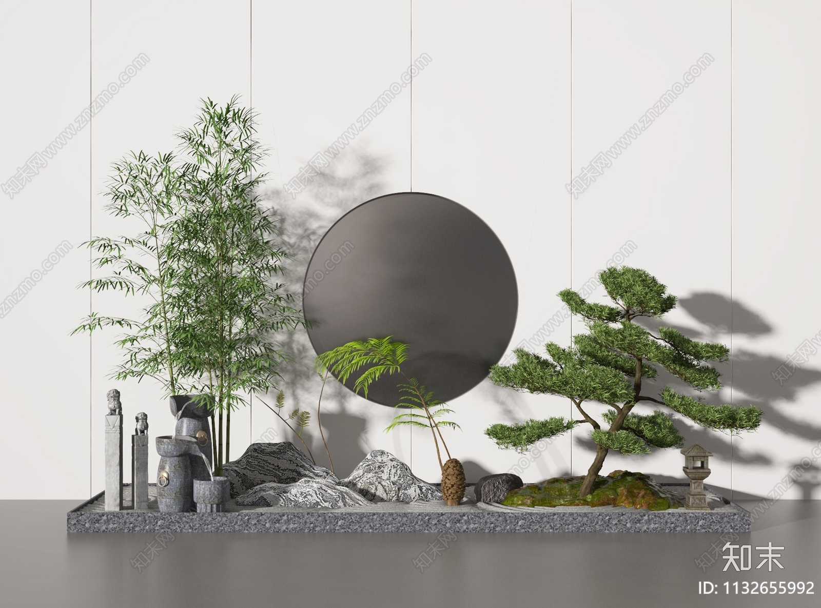 新中式景观造景3D模型下载【ID:1132655992】