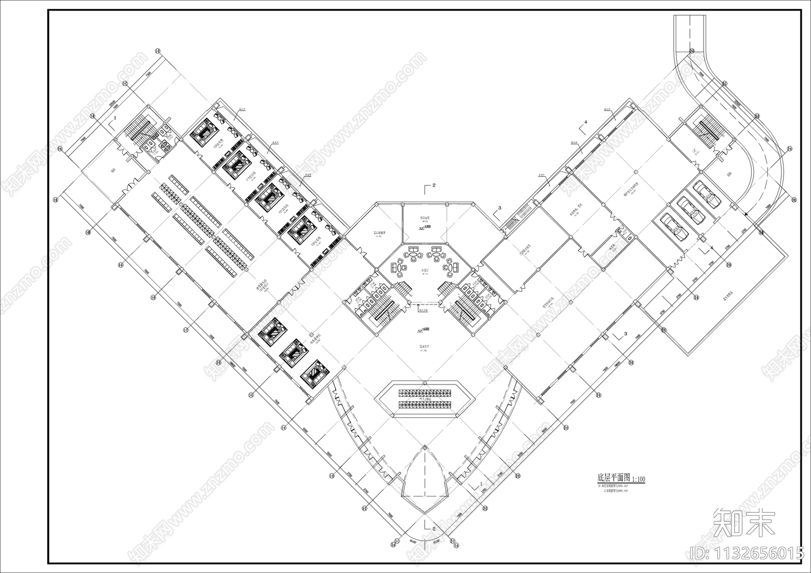 某滑雪俱乐部建筑cad施工图下载【ID:1132656015】