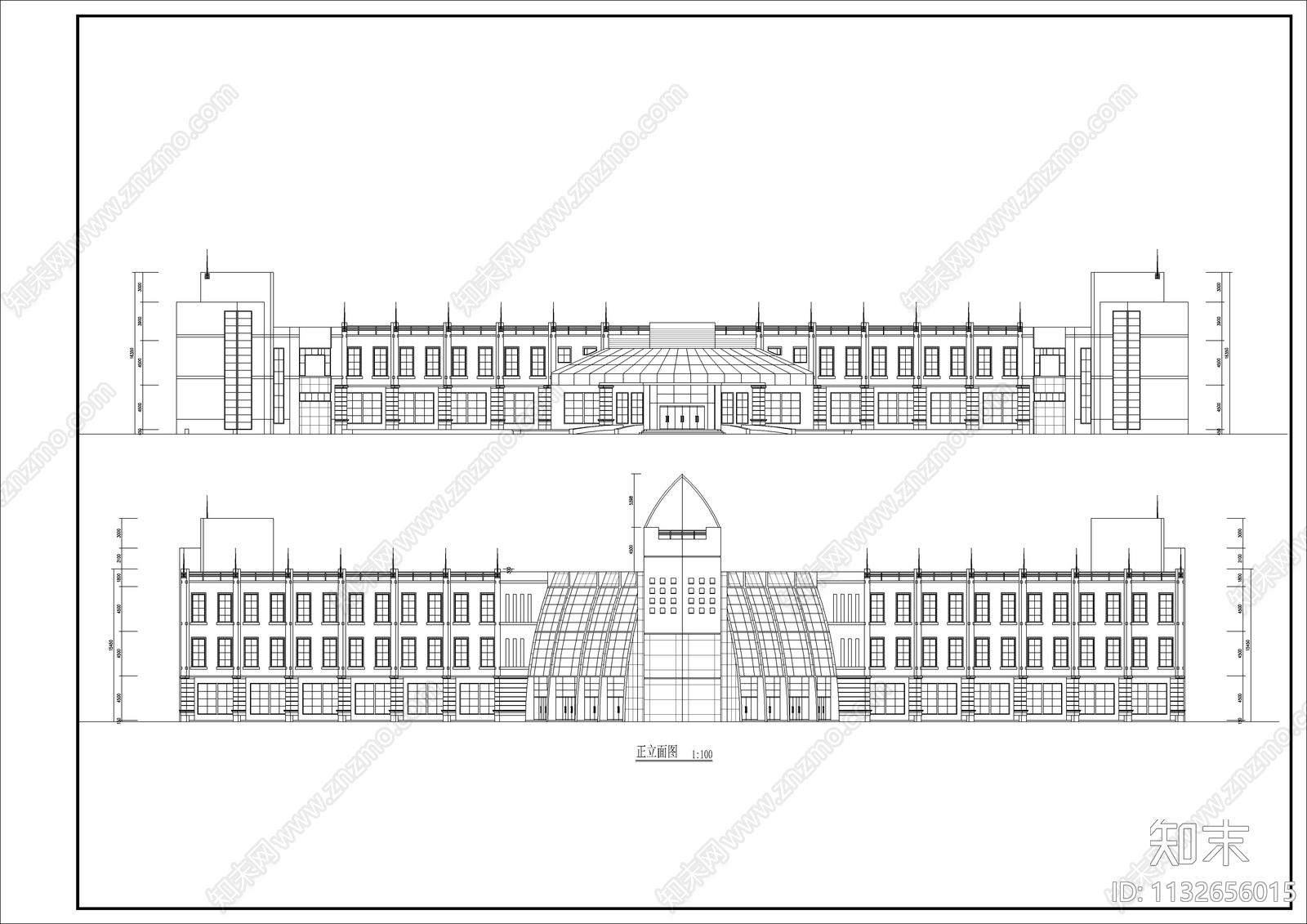 某滑雪俱乐部建筑cad施工图下载【ID:1132656015】