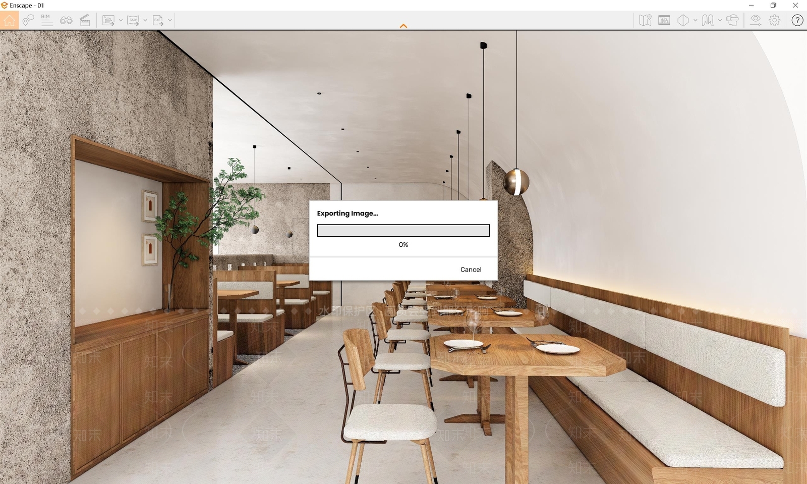 现代西餐厅SU模型下载【ID:1132656637】